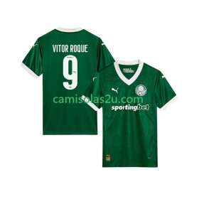 Camisolas de futebol Palmeiras Vitor Roque 9 Equipamento Principal 2025/26 Manga Curta